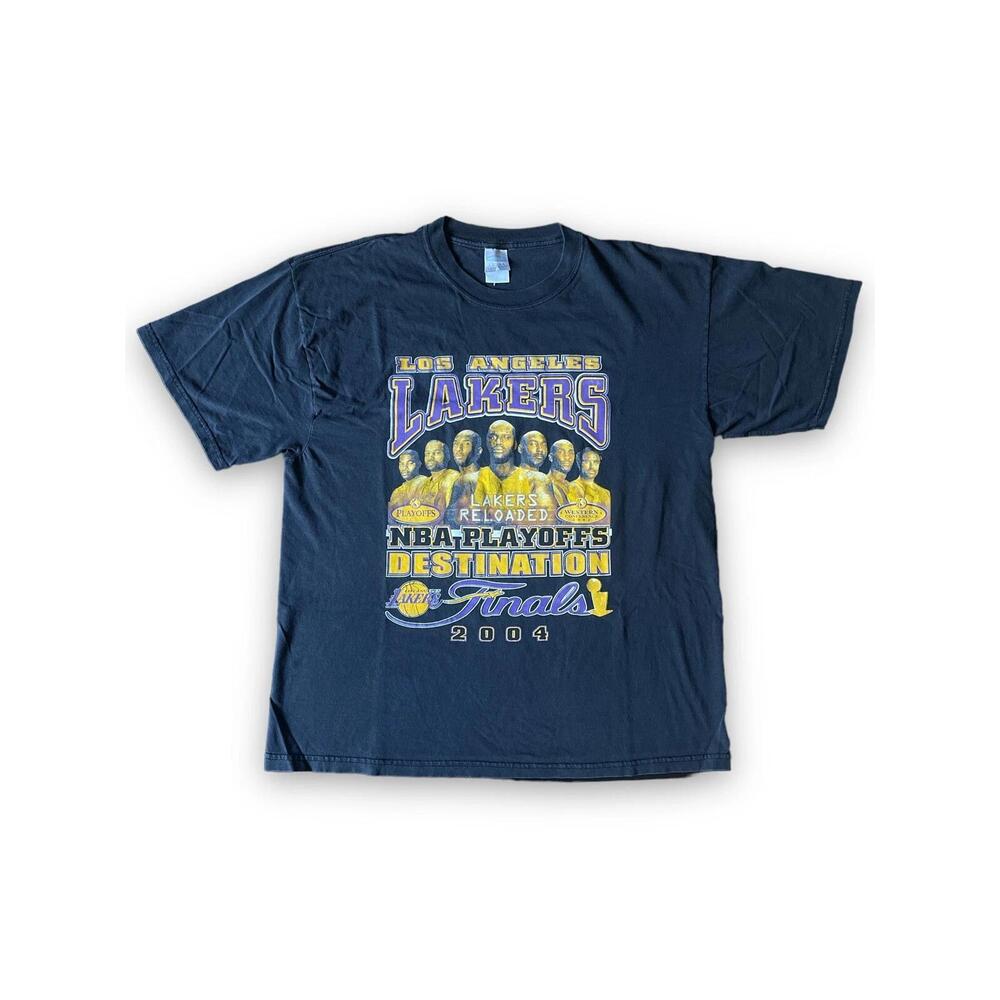 Y2K 2004 Los Angeles Lakers Nba Playoffs T-Shirt Black Size Xl Kobe Shaq